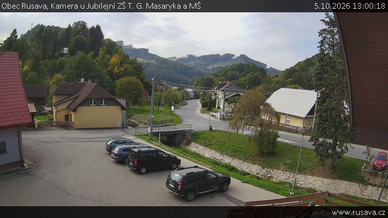 Obec Rusava - Kamera u Jubilejní ZŠ T. G. Masaryka a MŠ - 5.10.2026 v 13:00