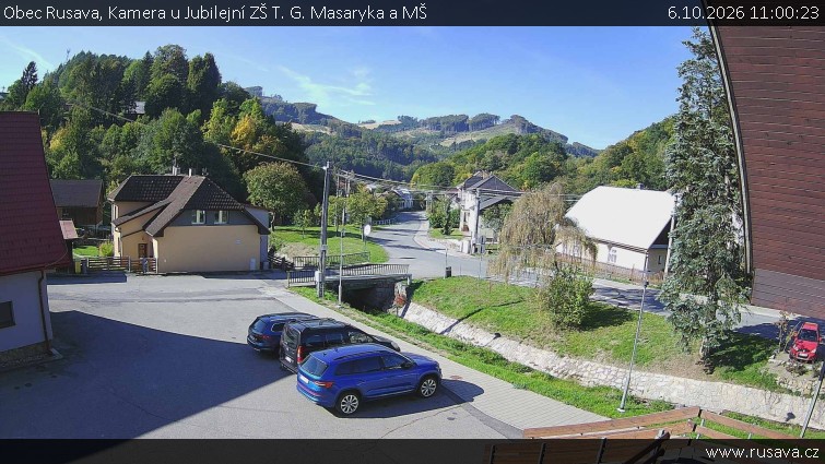 Obec Rusava - Kamera u Jubilejní ZŠ T. G. Masaryka a MŠ - 6.10.2026 v 11:00