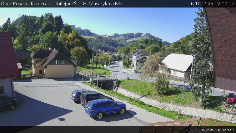 Obec Rusava - Kamera u Jubilejní ZŠ T. G. Masaryka a MŠ - 6.10.2026 v 12:00