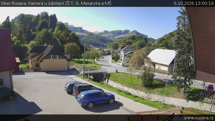 Obec Rusava - Kamera u Jubilejní ZŠ T. G. Masaryka a MŠ - 6.10.2026 v 13:00