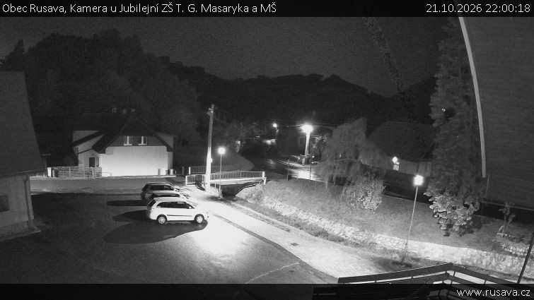 Obec Rusava - Kamera u Jubilejní ZŠ T. G. Masaryka a MŠ - 21.10.2026 v 22:00