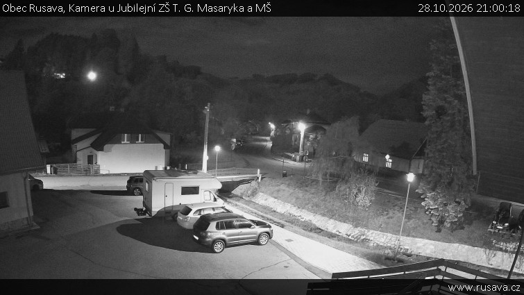 Obec Rusava - Kamera u Jubilejní ZŠ T. G. Masaryka a MŠ - 28.10.2026 v 21:00