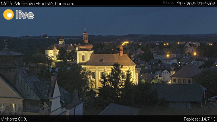 Město Mnichovo Hradiště - Panorama Mnichova Hradiště - 11.7.2025 v 21:45 Město Mnichovo Hradiště - Panorama Mnichova Hradiště - 11.7.2025 v 21:45