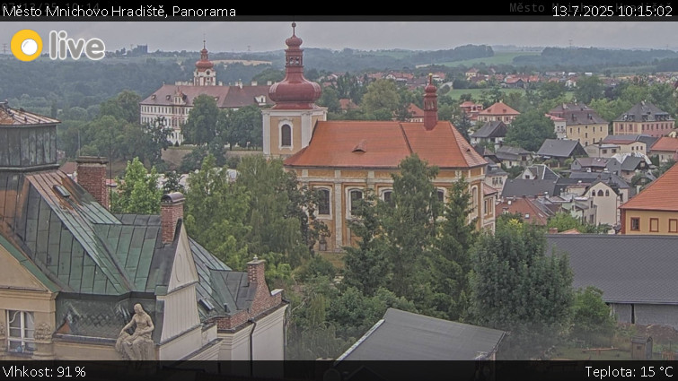 Město Mnichovo Hradiště - Panorama Mnichova Hradiště - 13.7.2025 v 10:15 Město Mnichovo Hradiště - Panorama Mnichova Hradiště - 13.7.2025 v 10:15