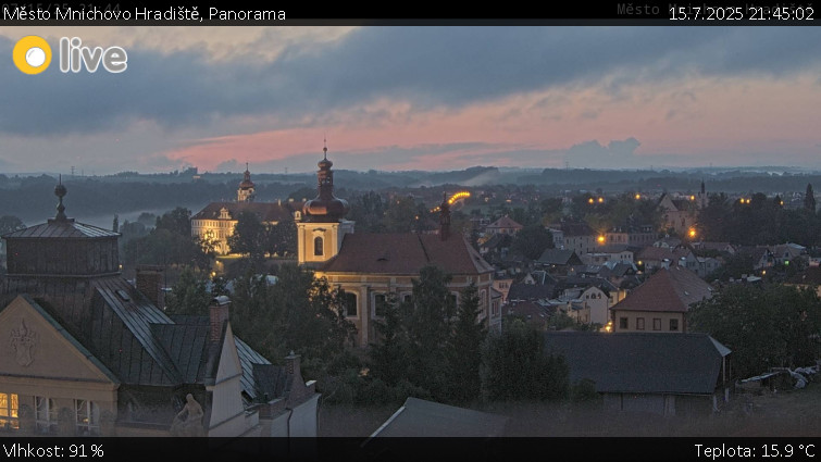 Město Mnichovo Hradiště - Panorama Mnichova Hradiště - 15.7.2025 v 21:45 Město Mnichovo Hradiště - Panorama Mnichova Hradiště - 15.7.2025 v 21:45