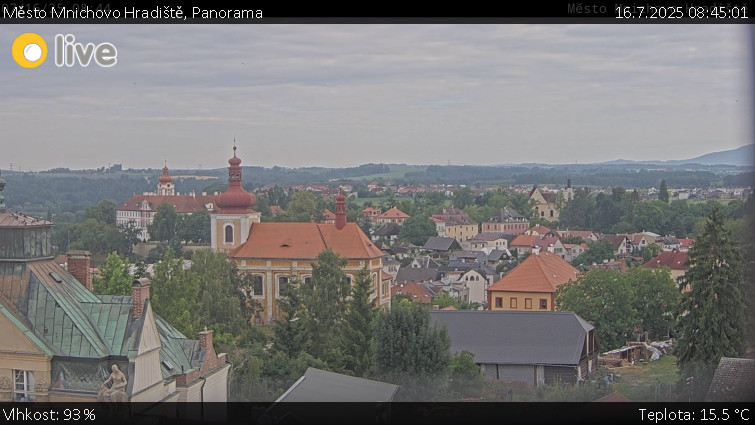 Město Mnichovo Hradiště - Panorama Mnichova Hradiště - 16.7.2025 v 08:45 Město Mnichovo Hradiště - Panorama Mnichova Hradiště - 16.7.2025 v 08:45