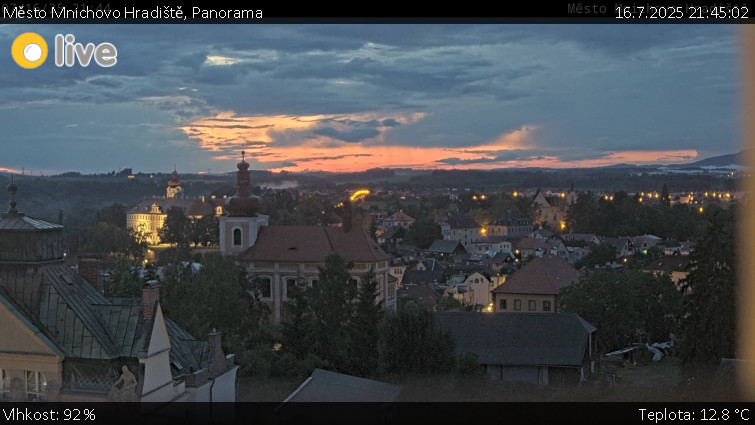 Město Mnichovo Hradiště - Panorama Mnichova Hradiště - 16.7.2025 v 21:45 Město Mnichovo Hradiště - Panorama Mnichova Hradiště - 16.7.2025 v 21:45