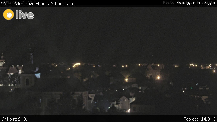 Město Mnichovo Hradiště - Panorama Mnichova Hradiště - 13.9.2025 v 21:45 Město Mnichovo Hradiště - Panorama Mnichova Hradiště - 13.9.2025 v 21:45