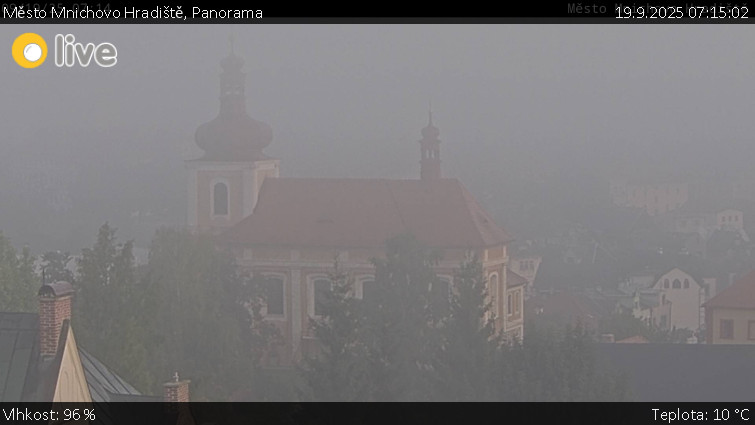 Město Mnichovo Hradiště - Panorama Mnichova Hradiště - 19.9.2025 v 07:15 Město Mnichovo Hradiště - Panorama Mnichova Hradiště - 19.9.2025 v 07:15