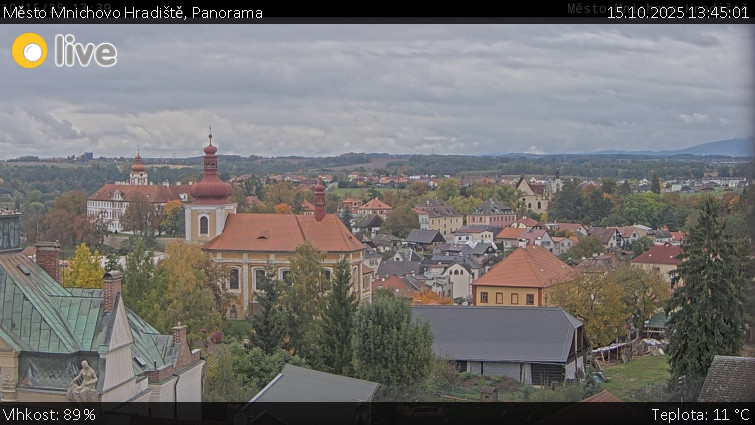 Město Mnichovo Hradiště - Panorama Mnichova Hradiště - 15.10.2025 v 13:45 Město Mnichovo Hradiště - Panorama Mnichova Hradiště - 15.10.2025 v 13:45
