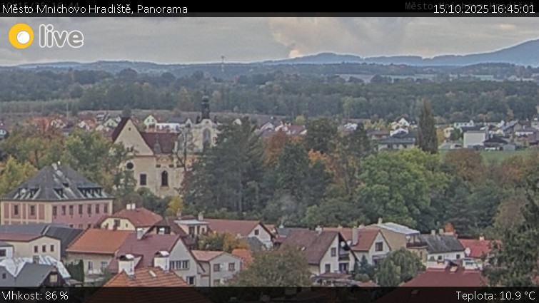 Město Mnichovo Hradiště - Panorama Mnichova Hradiště - 15.10.2025 v 16:45 Město Mnichovo Hradiště - Panorama Mnichova Hradiště - 15.10.2025 v 16:45