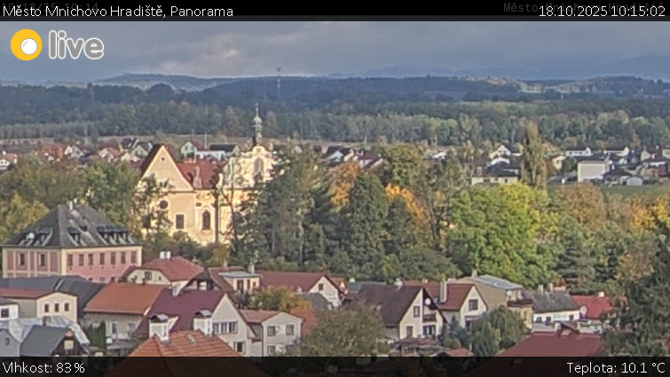 Město Mnichovo Hradiště - Panorama Mnichova Hradiště - 18.10.2025 v 10:15 Město Mnichovo Hradiště - Panorama Mnichova Hradiště - 18.10.2025 v 10:15