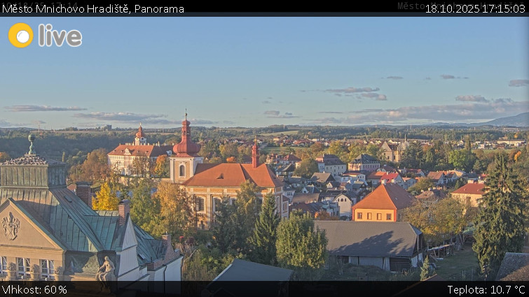 Město Mnichovo Hradiště - Panorama Mnichova Hradiště - 18.10.2025 v 17:15 Město Mnichovo Hradiště - Panorama Mnichova Hradiště - 18.10.2025 v 17:15
