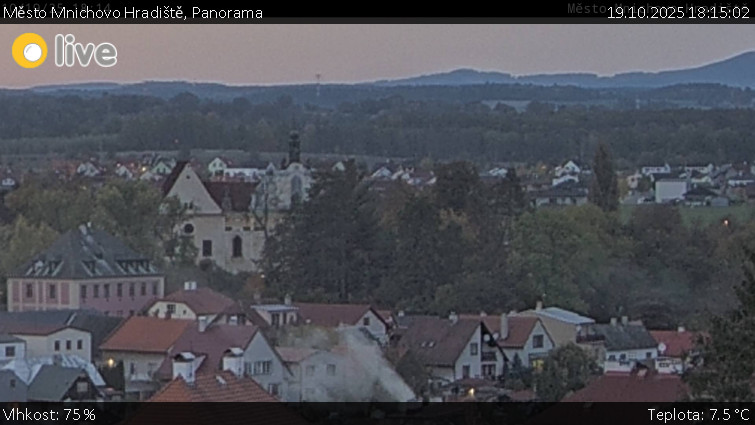 Město Mnichovo Hradiště - Panorama Mnichova Hradiště - 19.10.2025 v 18:15 Město Mnichovo Hradiště - Panorama Mnichova Hradiště - 19.10.2025 v 18:15