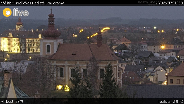 Město Mnichovo Hradiště - Panorama Mnichova Hradiště - 22.12.2025 v 07:30
