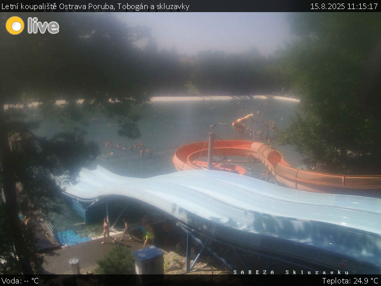Letní koupaliště Ostrava Poruba - Tobogán a skluzavky - 15.8.2025 v 11:15
