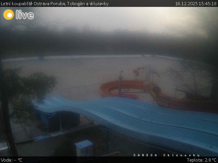 Letní koupaliště Ostrava Poruba - Tobogán a skluzavky - 16.12.2025 v 15:45
