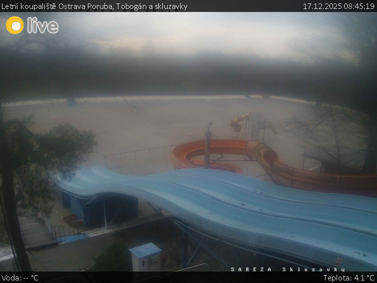Letní koupaliště Ostrava Poruba - Tobogán a skluzavky - 17.12.2025 v 08:45