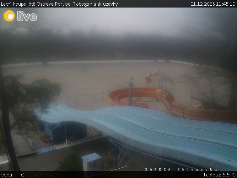 Letní koupaliště Ostrava Poruba - Tobogán a skluzavky - 21.12.2025 v 11:45
