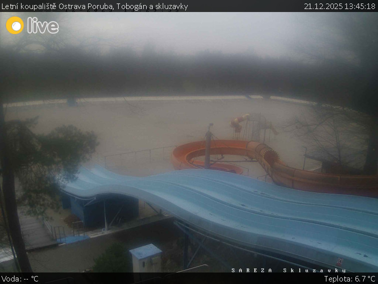 Letní koupaliště Ostrava Poruba - Tobogán a skluzavky - 21.12.2025 v 13:45