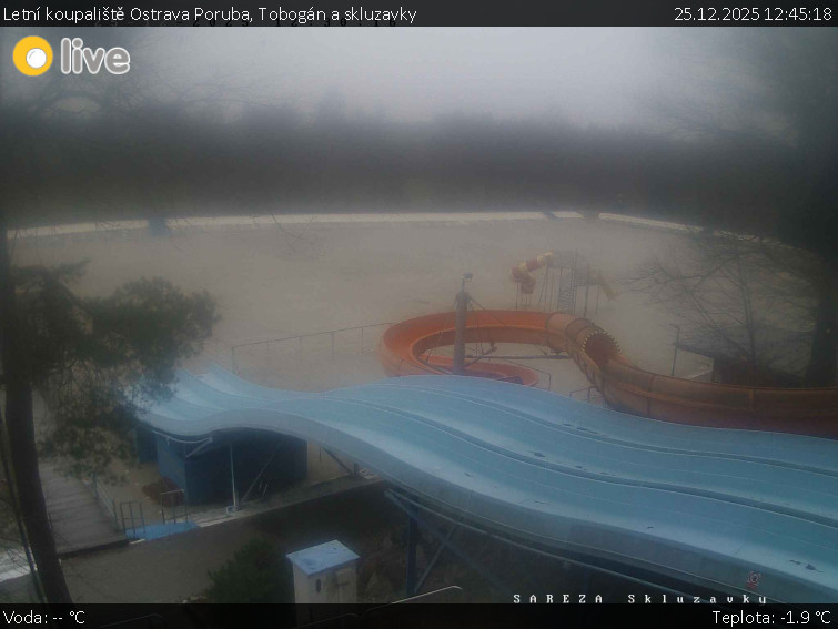 Letní koupaliště Ostrava Poruba - Tobogán a skluzavky - 25.12.2025 v 12:45