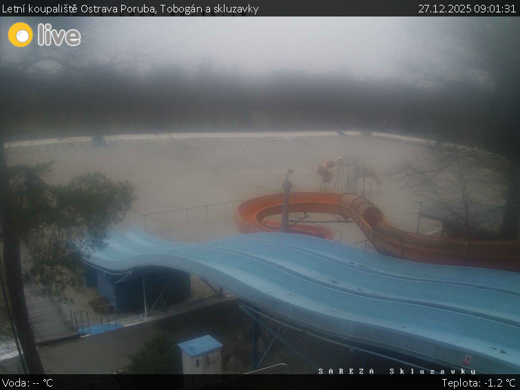 Letní koupaliště Ostrava Poruba - Tobogán a skluzavky - 27.12.2025 v 09:01