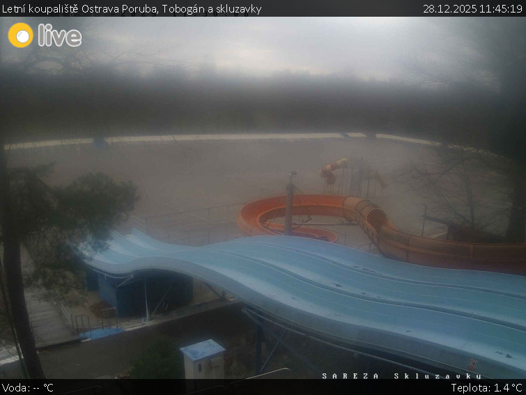 Letní koupaliště Ostrava Poruba - Tobogán a skluzavky - 28.12.2025 v 11:45