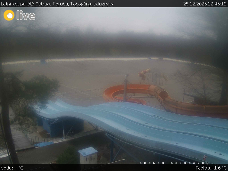 Letní koupaliště Ostrava Poruba - Tobogán a skluzavky - 28.12.2025 v 12:45