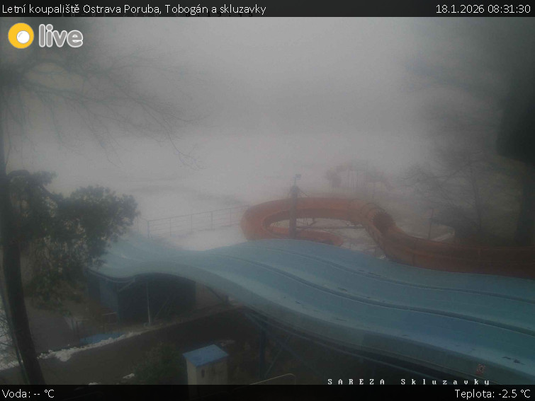 Letní koupaliště Ostrava Poruba - Tobogán a skluzavky - 18.1.2026 v 08:31