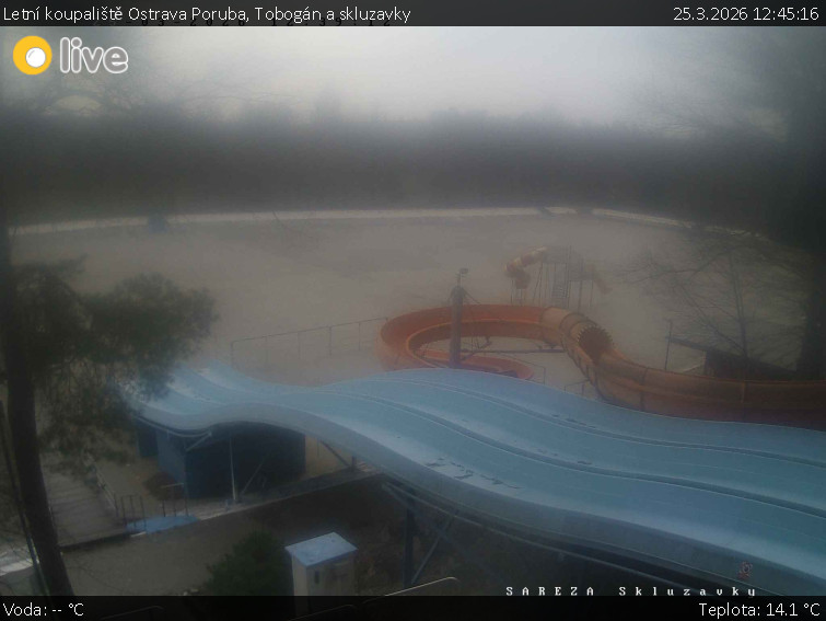Letní koupaliště Ostrava Poruba - Tobogán a skluzavky - 25.3.2026 v 12:45
