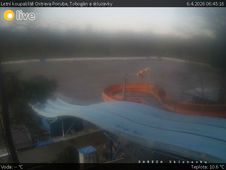 Letní koupaliště Ostrava Poruba - Tobogán a skluzavky - 6.4.2026 v 06:45