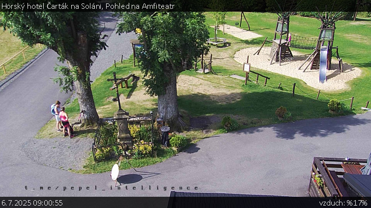 Horský hotel Čarták na Soláni - Pohled na Amfiteatr - 6.7.2025 v 09:00 Horský hotel Čarták na Soláni - Pohled na Amfiteatr - 6.7.2025 v 09:00
