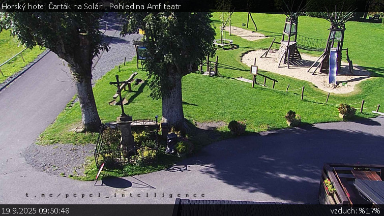 Horský hotel Čarták na Soláni - Pohled na Amfiteatr - 19.9.2025 v 09:50 Horský hotel Čarták na Soláni - Pohled na Amfiteatr - 19.9.2025 v 09:50