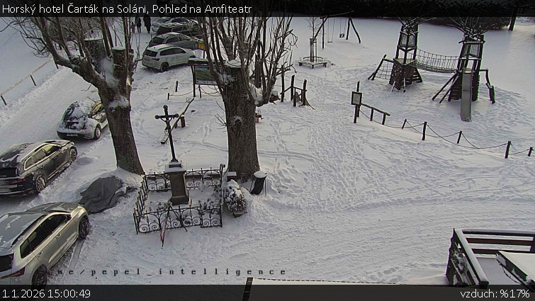 Horský hotel Čarták na Soláni - Pohled na Amfiteatr - 1.1.2026 v 15:00