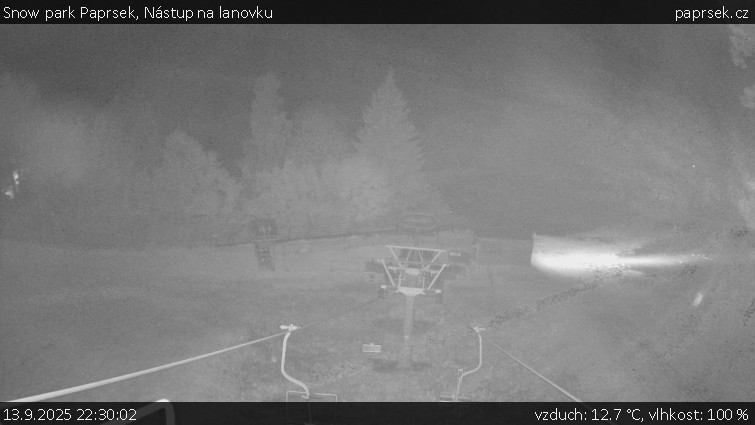 Snow park Paprsek - Nástup na lanovku - 13.9.2025 v 22:30