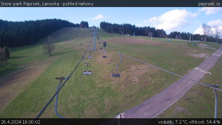 Snow park Paprsek - Lanovka - pohled nahoru - 26.4.2024 v 18:00