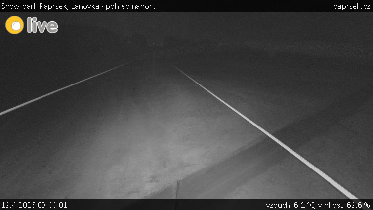 Snow park Paprsek - Lanovka - pohled nahoru - 19.4.2026 v 03:00