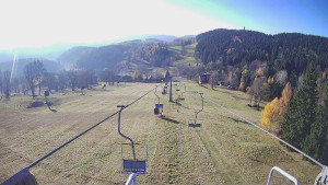 Snow park Paprsek - Lanovka - pohled dolů - 6.11.2025 v 09:01 Snow park Paprsek - Lanovka - pohled dolů - 6.11.2025 v 09:01