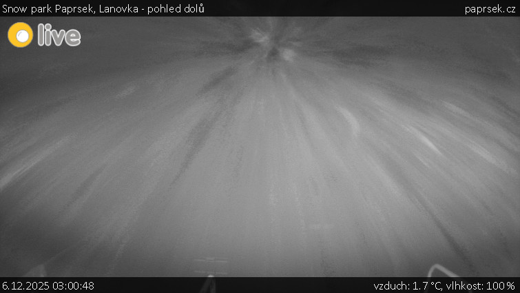 Snow park Paprsek - Lanovka - pohled dolů - 6.12.2025 v 03:00