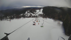 Snow park Paprsek - Lanovka - pohled dolů - 24.2.2026 v 09:00