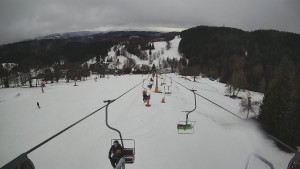 Snow park Paprsek - Lanovka - pohled dolů - 24.2.2026 v 11:00
