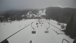 Snow park Paprsek - Lanovka - pohled dolů - 24.2.2026 v 16:00