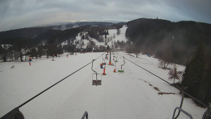 Snow park Paprsek - Lanovka - pohled dolů - 24.2.2026 v 17:00