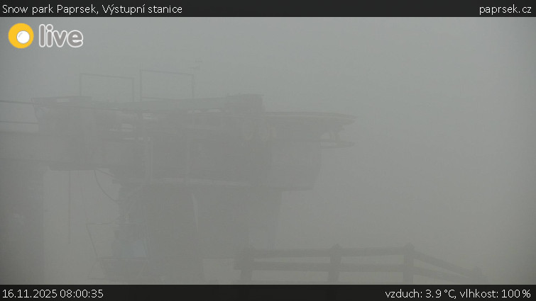 Snow park Paprsek - Výstupní stanice - 16.11.2025 v 08:00
