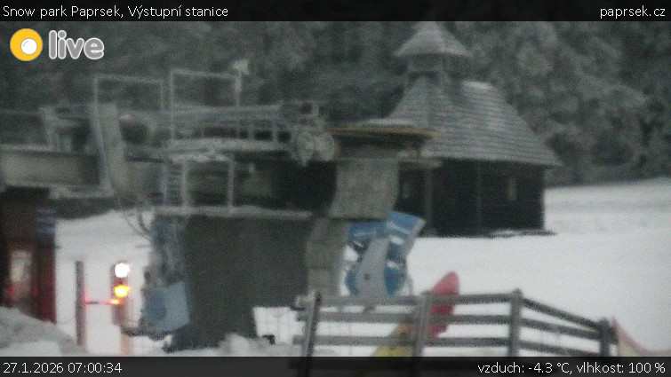 Snow park Paprsek - Výstupní stanice - 27.1.2026 v 07:00