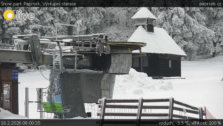Snow park Paprsek - Výstupní stanice - 18.2.2026 v 08:00