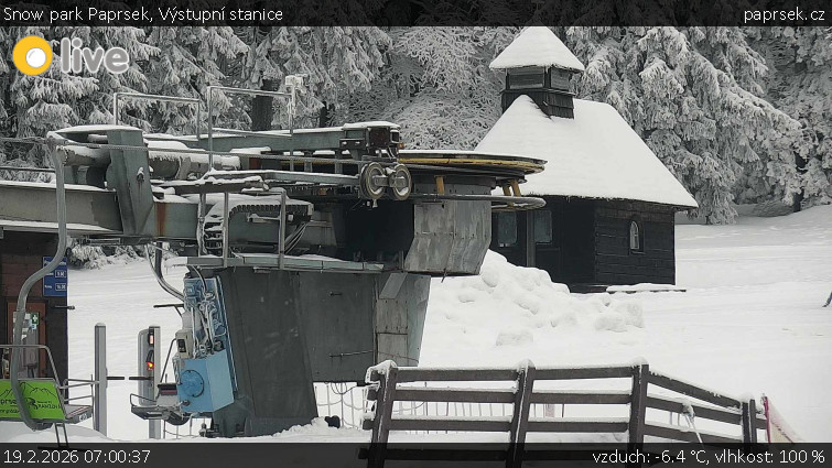 Snow park Paprsek - Výstupní stanice - 19.2.2026 v 07:00