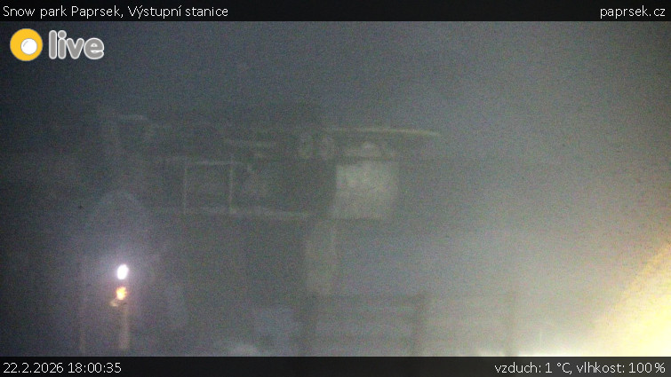 Snow park Paprsek - Výstupní stanice - 22.2.2026 v 18:00