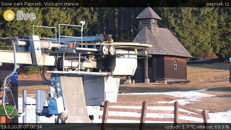 Snow park Paprsek - Výstupní stanice - 19.3.2026 v 07:00