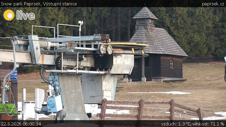 Snow park Paprsek - Výstupní stanice - 22.3.2026 v 06:00